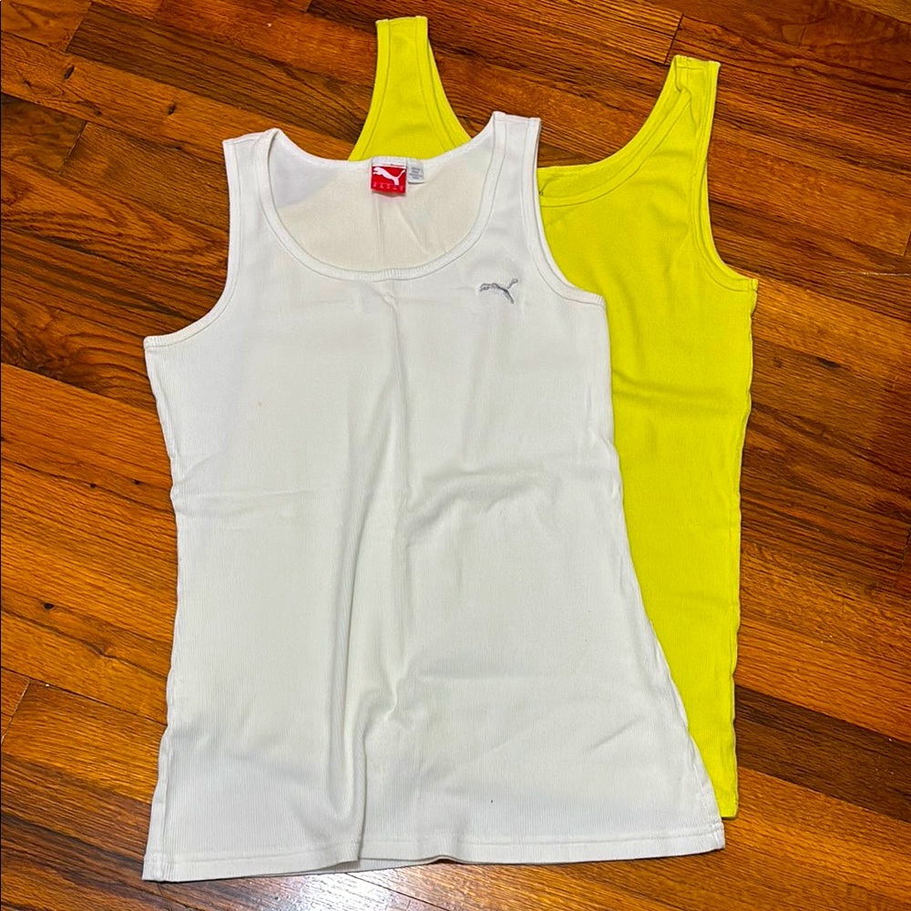 Bundle of 2: White and Neon Yellow Tanks